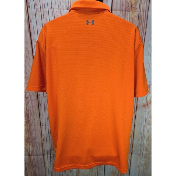 Under Armour Mens HeatGear Loose Fit Textured Polo XXL Orange - Picture 2 of 8